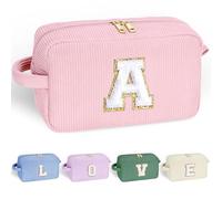 Parima Cosmetic Bag Girls - Beige Pink Cosmetic Bag Travel Cosmetic Bag Cord Bag Large Cosmetic Bags with Letters Gifts for Friends Sister Personalised Cosmetic Bag for Girls, pink, A