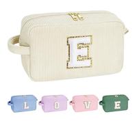 Parima Cosmetic Bag Girls - Beige Pink Cosmetic Bag Travel Cosmetic Bag Cord Bag Large Cosmetic Bags with Letters Gifts for Friends Sister Personalised Cosmetic Bag for Girls, beige, E