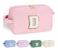 Parima Cosmetic Bag Girls - Beige Pink Cosmetic Bag Travel Cosmetic Bag Cord Bag Large Cosmetic Bags with Letters Gifts for Friends Sister Personalised Cosmetic Bag for Girls, pink, D
