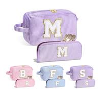 Parima Cosmetic Bag Women Girls Pack of 2 Cosmetic Bags Make Up Bag Girls Letters Cosmetic Bag Personalised Gifts for Best Friend Birthday Gift for Women Mum Girlfriend, purple, K