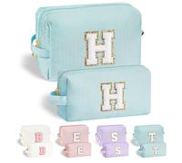 Parima Cosmetic Bag Women Girls - Pack of 2 Travel Cosmetic Bag Letters Cosmetic Bag Girls Personalised Gifts for Women Girls Letters Cosmetic Bag White Pink Blue Purple, Green, H
