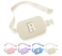 Parima Daughter Birthday Gifts, Gifts for Daughter Girls, Small Belt Bag for Girls Daughter Gifts Trendy Stuff Niece Gifts Preppy Skincare Monogram Girls Belt Bag Fanny Pack Cross Body Bag (White R)