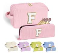 Parima Gifts for Girls - 2Pcs Initial Makeup Bag for Girl Cosmetic Bag Makeup Bags Cosmetic Travel Toiletry Bags for Girl Personalized Birthday Gift for Her Women Girlfriend Teenager Girls Gifts