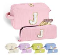 Parima Gifts for Girls - 2Pcs Initial Makeup Bag for Girl Cosmetic Bag Makeup Bags Cosmetic Travel Toiletry Bags for Girl Personalized Birthday Gift for Her Women Girlfriend Teenager Girls Gifts