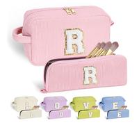 Parima Gifts for Girls - 2Pcs Initial Makeup Bag for Girl Cosmetic Bag Makeup Bags Cosmetic Travel Toiletry Bags for Girl Personalized Birthday Gift for Her Women Girlfriend Teenager Girls Gifts