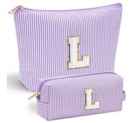 Parima Makeup Bag for Women Girl - Initial Make up Bags Gift for Girls Preppy Stuff Personalised Birthday Gifts for Women Gifts for Girl Womens Girlfriend Teenager Girls Gift Makeup Bag Initial L