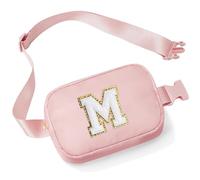 Parima Personalised Gifts for Women Girls - Bum Bag, Shoulder Bag, Waist Bag with Initial Letters, Nylon Belt Bag, Neck Bag, Gifts Ideas for Women and Girls, pink, M