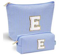 Parima Personalised Make up Bag Christmas, Initial Make up Bag Gift for Girls Preppy Stuff Personalised Birthday Gifts for Women Gifts for Girl Women Girlfriend Teenager Girls Gift Initial E Christmas