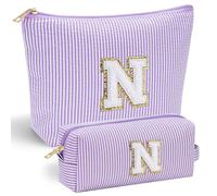 Parima Personalised Make up Bag - Initial Make up Bags Gift for Girls Preppy Stuff Personalised Birthday Gifts for Women Gifts for Girl Women Girlfriend Teenager Girls Gift Initial N Makeup Bag
