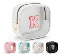Parima Transparent Cosmetic Bag - Small Cosmetic Bag Travel Toiletry Bag Cosmetic Bag with Letters Gifts for Friends Girls Sister Personalised Cosmetic Bag for Girls Women, White, K