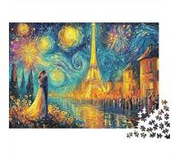 Paris 1000 PCS Jigsaws Van Gogh Eiffel Tower for Adults Recycled Cardboard Educational Game Decompression for Wall Decoration & Gifts Great-gift-idea 52x38cm/1000pcs