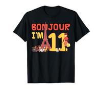 Paris 11th Birthday Bike French Travel Theme Party France T-Shirt