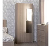 Seconique Paris 2 Door Mirrored Wardrobe - Smoked Ash Effect, Multi