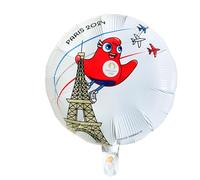 PARIS 2024, Paris 2024 White Aluminium Balloon 45 cm M24, Official Licensed Product, Party Decorations, Inflate with a Straw or a Balloon Pump, Sports Themed Decoration, Birthday