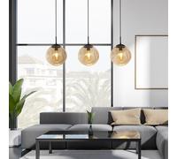 Paris 3-Light Hammered Glass Bar Pendant Light black