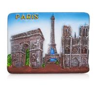 Paris 3D Fridge Magnet with Eiffel Tower, Arc de Triomphe & Notre-Dame - Travel Souvenir & Gift, Decorative Kitchen & Office Magnet, 6.9 × 5 × 1.2 cm