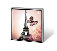 Paris And Butterfly Square Lapel Pins Backpack Pin Cute Brooch Decoration Brooches for Women Men Fashion Button Badges for Hat Backpacks Purses Jackets Shirt Suit