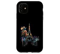 Paris At Night Flowers Street Lamps And The Eiffel Tower Case for iPhone 11