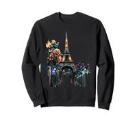 Paris At Night Flowers Street Lamps And The Eiffel Tower Sweatshirt