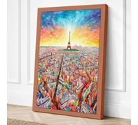 Paris at Sunrise Canvas Wall Art Print 18x12 Inch
