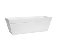 Paris Balcony Trough 50cm Length Weather-Resistant Plastic Window Box Planter White Outdoor Railing