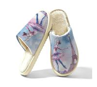 Paris Ballet Dancer Slippers for Women Men, Memory Foam House Shoes L