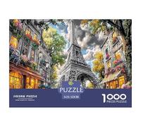 Paris Balloons Great Gift Idea 1000 Pc Adult Jigsaws - Eiffel Tower with Paris Buildings Impossible Hard Challenging Game for Wall Decoration52x38cm/1000pcs