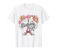 Paris Birthday Girl Eiffel Tower Party Kids 17 Year Old T-Shirt