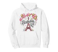 Paris Birthday Girl Eiffel Tower Party Kids 8 Year Old Pullover Hoodie