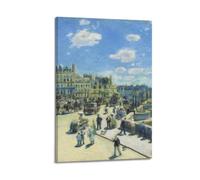 Paris Bridge By Pīerrё Aṵguṡte Rёnoīr Frame Wall Art Poster16x24inch | Decorative Artwork for Living Room Bedroom Office Hallway Entryway Apartment Home Decor and Modern Interior Decoration Styles