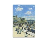 Paris Bridge By Pīerrё Aṵguṡte Rёnoīr Frame Wall Art Poster16x24inch | Decorative Artwork for Living Room Bedroom Office Hallway Entryway Apartment Home Decor and Modern Interior Decoration Styles