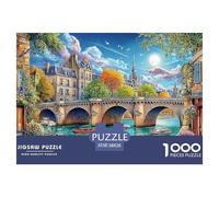 Paris Bridge SceneProdigious 1000-Piece Jigsaw Puzzles for Adults Consisting of 1000 Seemingly Insurmountable Challenging Puzzle Educational Pieces - Forged As A Legacy Gift Jigsaw Puzzles for Adults