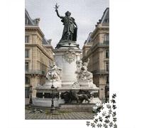 Paris Bronze Statue 1000 Pcs Recycled Cardboard DIY Jigsaw Puzzle Gift Couples Date Night Cognitive Stimulation Group Activity 70x50cm/1000pcs
