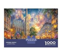 Paris Cathedral Scene 1000 Pc Recycled Cardboard Jigsaw Gothic Cathedral River Impossible Hard Challenging Decompression Relax Gift Giving 38x26cm/1000pcs