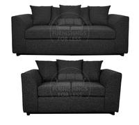 Paris Charcoal Boucle Fabric 3 + 2 Sofa Suite - Scatter Furnishings For Less UK Charcoal Medium