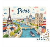 Paris City Jigsaw Puzzles for Adults Interesting Puzzles 1000 Piece Impossible Puzzle Home Decoration Gifts 38x26cm/1000pcs