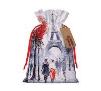 Paris City Tree Eiffel Tower Art Gift Bag with Handles and tag, Perfect for Christmas, Birthday, Wedding or Daily Gift - (M)