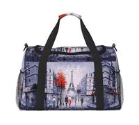 Paris City Tree Eiffel Tower Art Print Large Capacity Hand Carry Bag for Women Foldable Carry On Tote for Airplane Travel