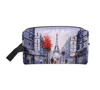 Paris City Tree Eiffel Tower Art Print Storage Bag – Large Travel Cosmetic Makeup Bags, Portable Pouch Organizer for Toiletries, Accessories