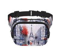 Paris City Tree Eiffel Tower Art Print Stylish and Practical Waist Bag,Adjustable,Perfect for Travel,and Outdoor Activities