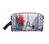 Paris City Tree Eiffel Tower Art Printed Travel Organizer Bag, High Density Storage Case with Protective Foam for Electronics