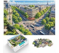 Paris Cityscape Aerial View Puzzle 1000pcs (38x26cm) for Adults | For puzzle fans who enjoy a challenge, this adult jigsaw puzzle with 1000 pieces suits patient puzzle fans.