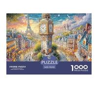 Paris Clock Tower Recycled Cardboard 1000-Piece Big Ben Jigsaw Puzzle for Hobbyists Classic Educational Games Decoration 70x50cm/1000pcs