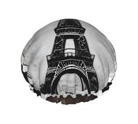 Paris Coffee Eiffel Tower Reusable Shower Cap For Women, Double Waterproof Layer Shower Cap, Hair Care Essential