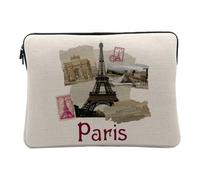 Paris Collage France City Eiffel Tower Louvre Laptop Case for Computer and Tablet - 12-13 Inches - Printed in France