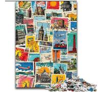 Paris Collage Jigsaw Puzzles for Adults Teenagers Jigsaws Puzzle, Challenging Game And Family Play Educational Game for Birthday, Chrismas (26x38cm)