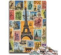 Paris Collage JigsawPuzzle 1000 Pieces for Teenagers,Challenging Game And Family Play Wall Decoration Unique Birthday And Xmas Gifts (50x75cm)