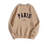 Paris College Sweatshirt for Women Oversized Trendy Comfy Crewneck Sweatshirts Casual Graphic Pullover Tops Unisex Jumpers for Women UK