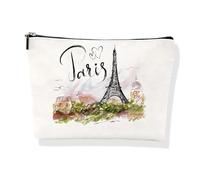 Paris Cosmetic Bags, Eiffel Tower Paris Gifts Small Makeup Bag for Handbag Exquisite Patterns Make Up Bags with Zipper Multifunctional Cosmetics Bag, for Pouch Purse Bride Bridesmaid Cosmetic Bag