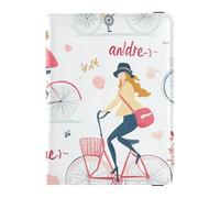 Paris Cycle Simple Doodle Leather decorative Passport and Vaccine Card Holder Combo Vaccine Case Protector Cover Passport Wallet Waterproof, paris cycle simple doodle, One Size